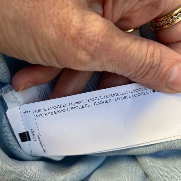 Mango Shortsleeved Denim Chambray Shirt size XS - Picture 5 of 6